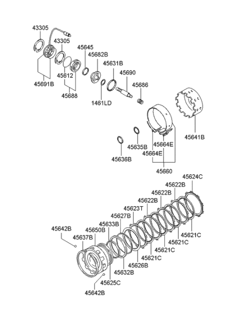 2008 Hyundai Accent Bracket-Kick Down Diagram for 45664-22500