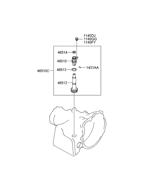 2011 Hyundai Accent Auto Transmission Speedometer Driven Gear Diagram