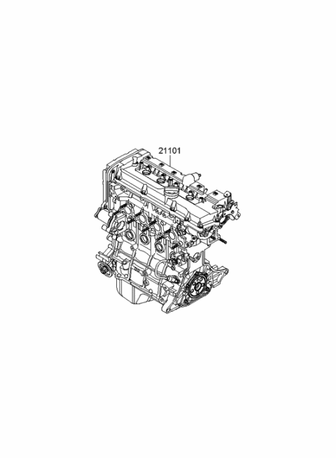 2009 Hyundai Accent Discontinued Reman Engine Diagram for 115C1-26P15-HRM