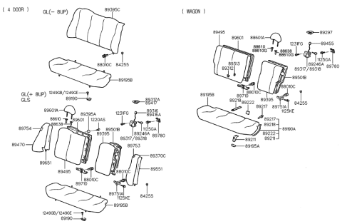 1995 Hyundai Elantra New Body Style Rear Seat Diagram