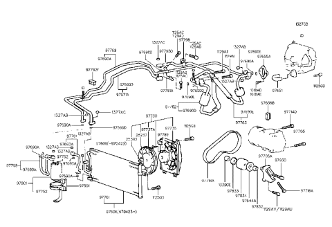1997 Hyundai Elantra A/C System-Cooler Line(HCC) Diagram