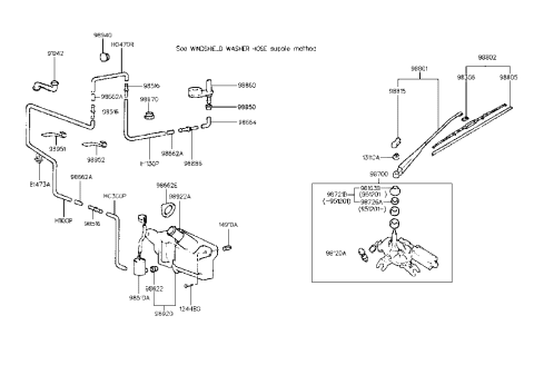 2000 Hyundai Elantra Check Valve Assembly-Washer Diagram for 98886-34000