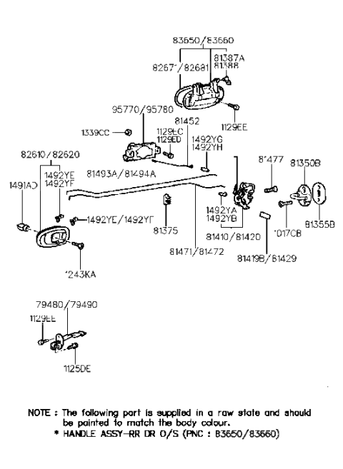 2005 Hyundai Sonata Actuator Assembly-Rear Door,LH Diagram for 95770-29002