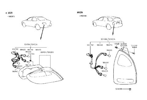 1999 Hyundai Elantra Rear Combination Lamp Diagram 1