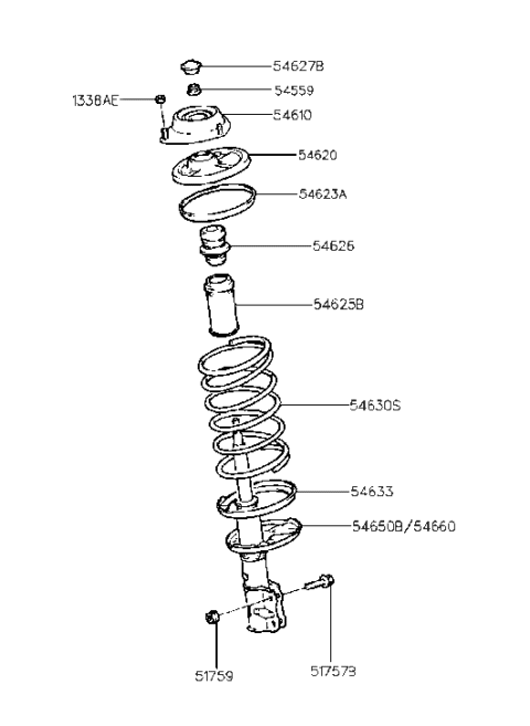 2007 Hyundai Sonata Spring-Front Diagram for 54630-29130