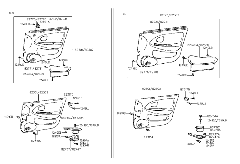1997 Hyundai Elantra Cap-Door Pull Handle Diagram for 82734-29000-LT