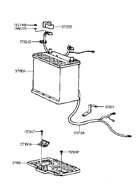 2008 Hyundai Sonata Cable Assembly-Battery Diagram for 37200-29000