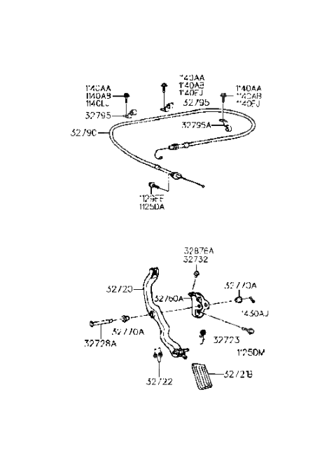 1995 Hyundai Elantra New Body Style Accelerator Pedal Diagram