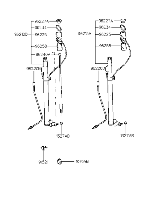 1999 Hyundai Elantra Cable-Antenna Feeder Diagram for 96220-29500