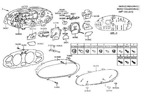 2005 Hyundai Sonata Bulb Socket Diagram for 94368-36000