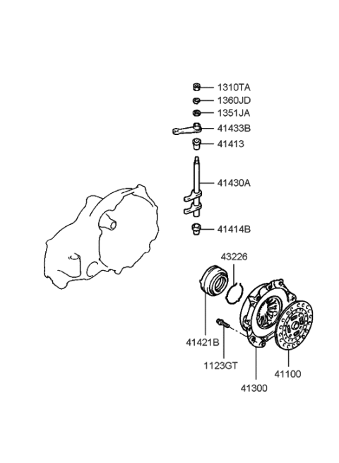 1996 Hyundai Elantra Clutch & Release Fork Diagram