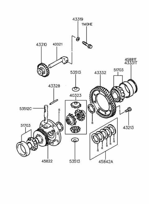 1996 Hyundai Elantra Transaxle Gear-2 (MTA) Diagram