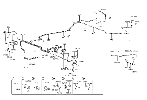 1997 Hyundai Elantra Tube-Master Cylinder To Hydraulic Module Diagram for 58718-29301