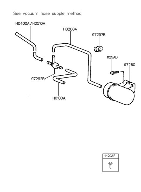 1998 Hyundai Elantra Heater System-Vacuum Hose (HCC) Diagram