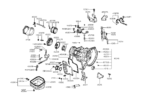 1996 Hyundai Elantra Retainer Assembly-Differential Bearing Diagram for 45331-28002