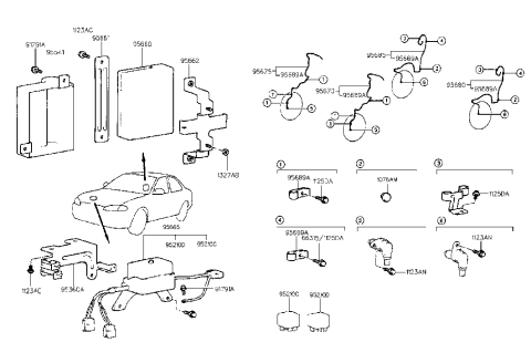 2007 Hyundai Sonata Sensor-Abs Rear Wheel ,LH Diagram for 95680-29000