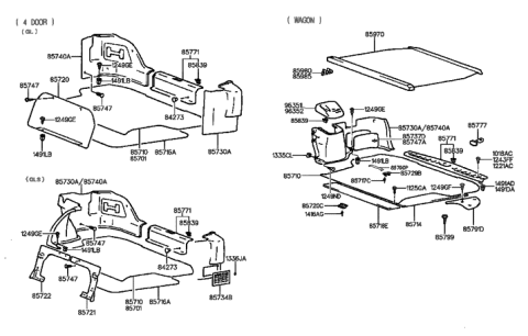 1999 Hyundai Elantra Screen Assembly-Cargo Security Diagram for 85970-29600-FK