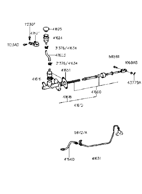 1999 Hyundai Elantra Cylinder Kit-Clutch Master Diagram for 41660-22A00