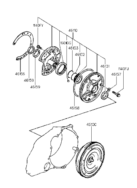 1996 Hyundai Elantra Oil Pump & TQ/Conv-Auto Diagram