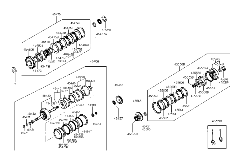 1995 Hyundai Elantra Hub-End Clutch Diagram for 45565-37000