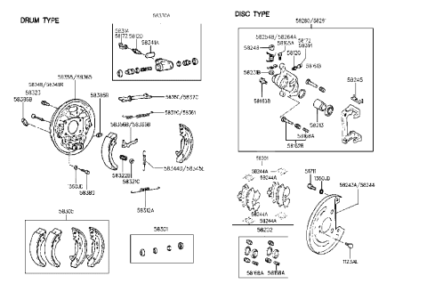 1998 Hyundai Elantra Rear Wheel Brake Diagram