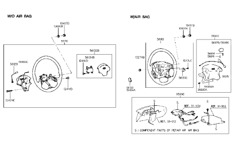 1999 Hyundai Elantra Steering Wheel Diagram