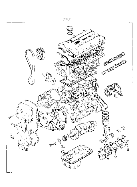 1999 Hyundai Elantra Engine Assembly-Sub Diagram for 21101-23G00