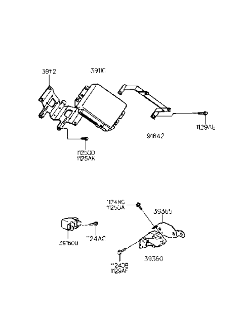 2008 Hyundai Sonata Engine Control Module Unit Diagram for 39110-23920
