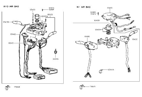 2007 Hyundai Sonata Switch Assembly-Lighting & Turn Signal Diagram for 93415-29110