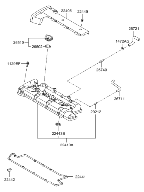 1995 Hyundai Elantra New Body Style Rocker Cover Diagram