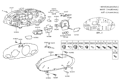 1998 Hyundai Elantra Instrument Cluster (POONG SONG) Diagram 2