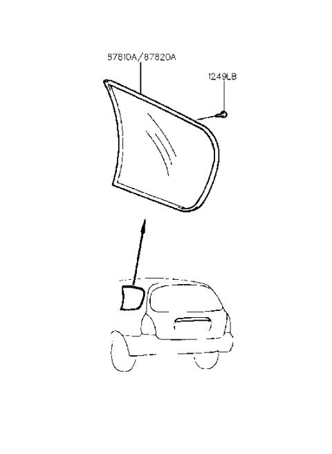 1995 Hyundai Elantra Quarter Fixed Glass Diagram