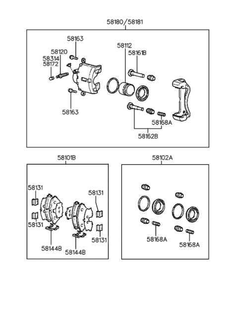 2000 Hyundai Elantra Front Wheel Brake Diagram