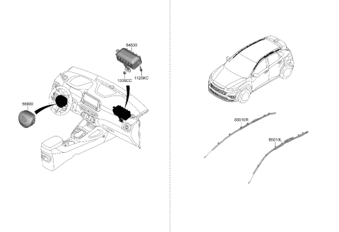 2022 Hyundai Kona N Air Bag System Diagram