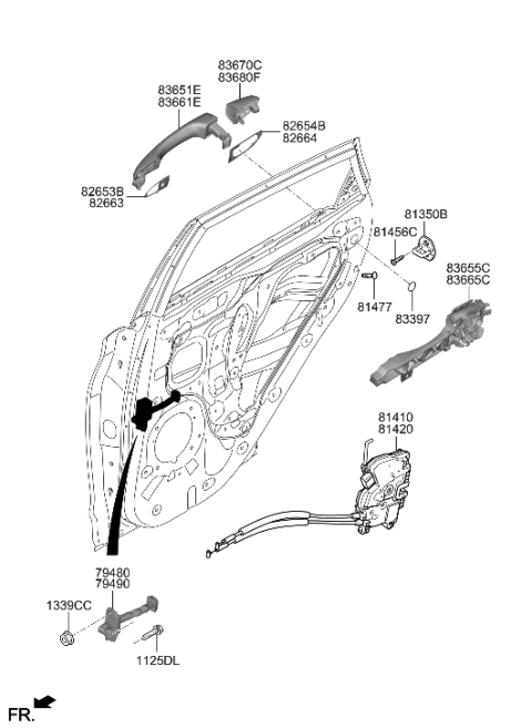 2023 Hyundai Kona N Rear Door Locking Diagram