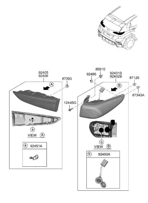 2023 Hyundai Kona N Rear Combination Lamp Diagram