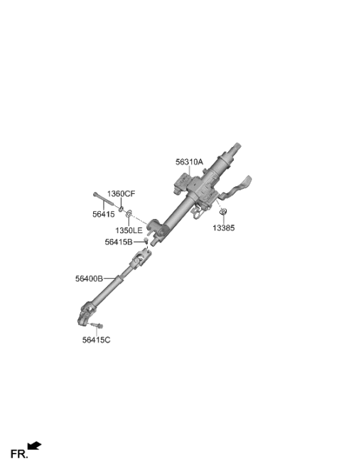 2022 Hyundai Kona N JOINT ASSY-STRG Diagram for 56400-I3000