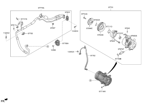 1994 Hyundai Elantra TUBE ASSY-SUCTION & LIQUID Diagram for 97775-I3200