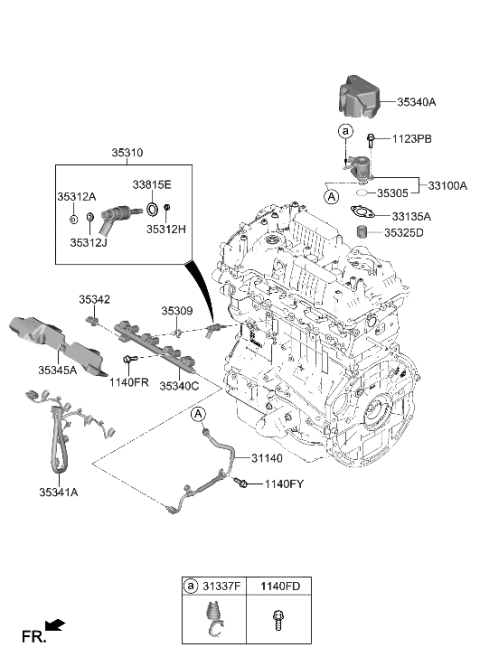 2023 Hyundai Kona N Throttle Body & Injector Diagram
