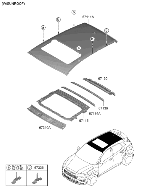2022 Hyundai Kona N Roof Panel Diagram 2