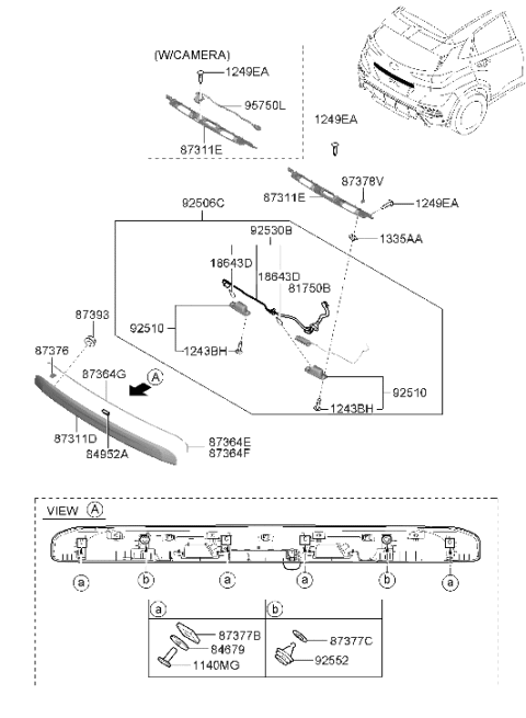 2022 Hyundai Kona N Back Panel Moulding Diagram