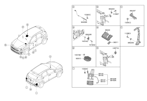 1995 Hyundai Elantra Antenna Assy-Smartkey Diagram for 95460-J9100