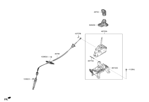 1994 Hyundai Elantra CABLE ASSY-ATM LEVER Diagram for 46790-I3100