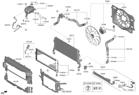 1994 Hyundai Elantra HOSE ASSY-RADIATOR,UPR Diagram for 25414-I3000
