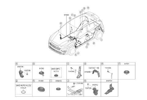 2023 Hyundai Kona N Protector-Wiring Diagram for 91961-J9060