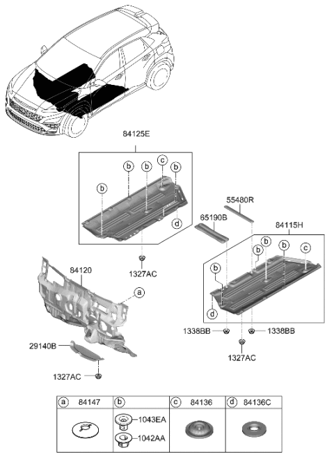 2023 Hyundai Kona N Pad Assembly-Isolation Dash Panel Diagram for 84120-J9600