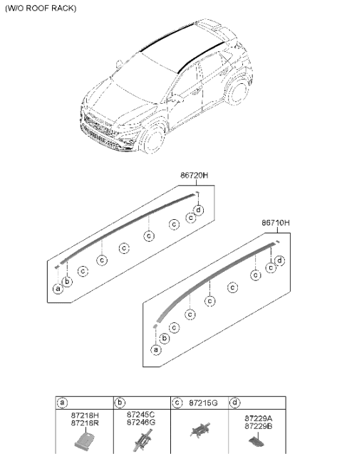 2023 Hyundai Kona N Roof Garnish & Rear Spoiler Diagram 1