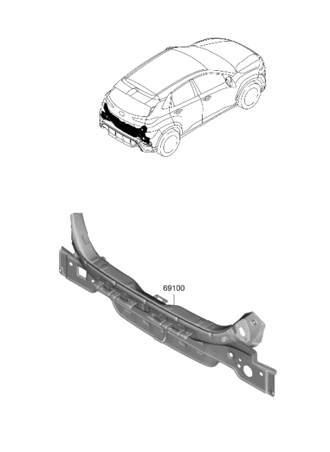 2023 Hyundai Kona N Back Panel & Trunk Lid Diagram