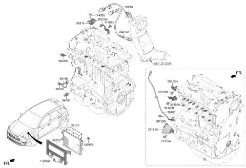 2023 Hyundai Kona N SENSOR ASSY-OXYGEN Diagram for 39210-2GPD5