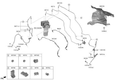 2022 Hyundai Kona N HOSE-BRAKE FRONT,LH Diagram for 58731-I3000